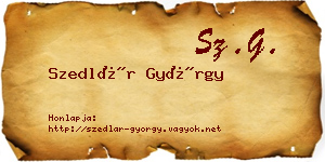Szedlár György névjegykártya