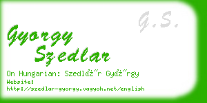 gyorgy szedlar business card